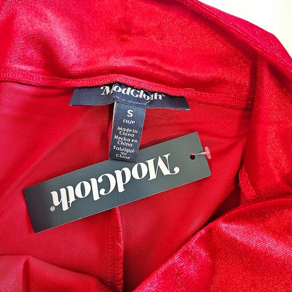 Modcloth High Waist Super Flare Pants Red Women's Size Small Holiday Party NWT - Picture 6 of 8